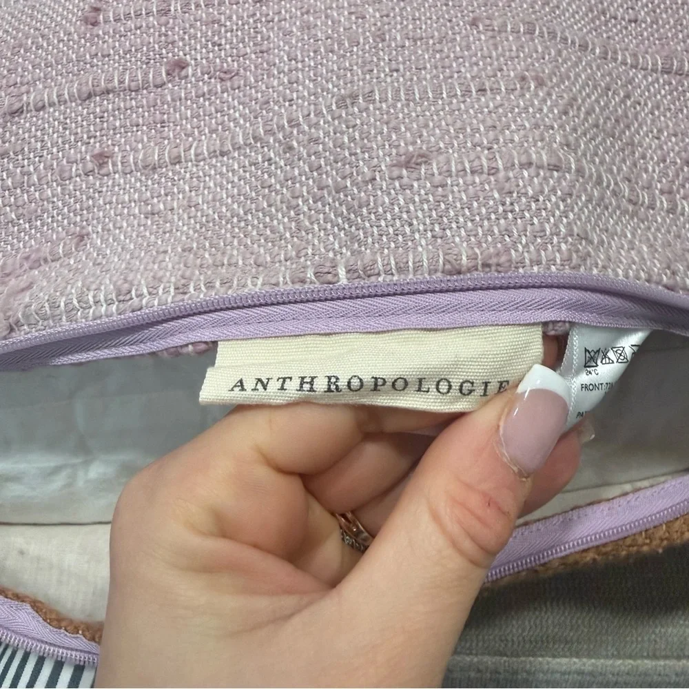 Anthropologie All Roads Marisol Tufted Pom Pom Boho Accent Square Throw Pillow